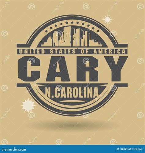 Map Of Cary North Carolina City Illustration Creative Design Cartoon