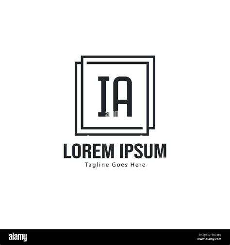 Initial Ia Logo Template With Modern Frame Minimalist Ia Letter Logo