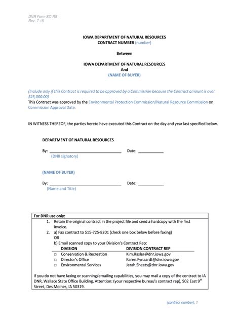 Fillable Online Iowadnr Timber Sale Contract Template FY2015 Iowadnr