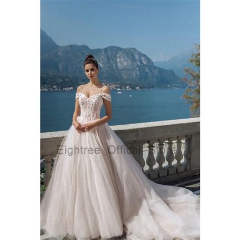 Eightree Sexy Beach Wedding Dresses White Strapless Bridal Dress