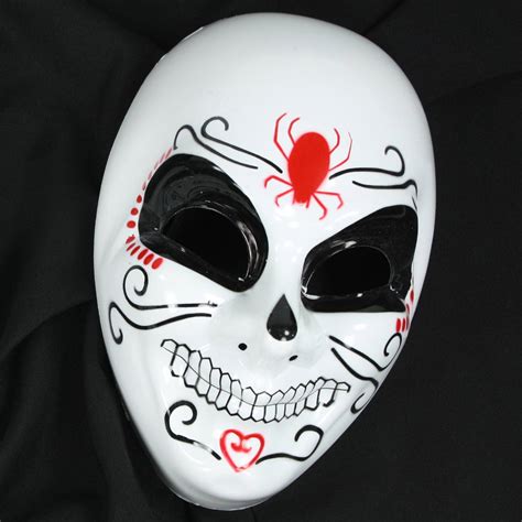 Skull Skeleton Mask Day Of The Dead Dia De Los Muertos Costume Half