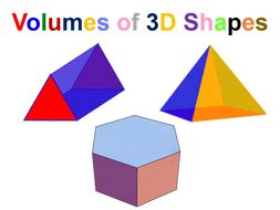 Volumes of 3D Shapes | Teaching Resources