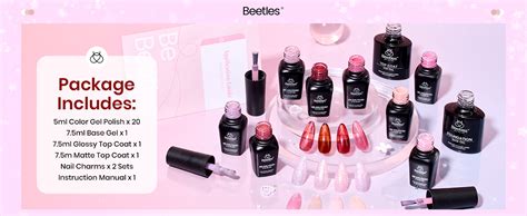 Amazon Beetles Jelly Gel Nail Polish Set Pcs Colors Sheer Neutral Nude Pink Glitter
