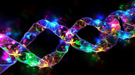 Premium Photo BColorful Glowing Double Helix Of DNA