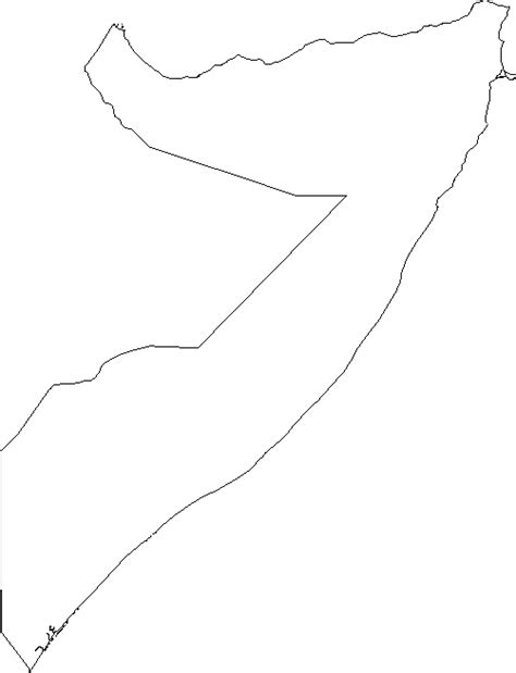 Blank Outline Map of Somalia