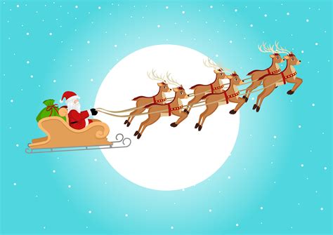 Santa Claus Riding His Sleigh 1943154 Vector Art at Vecteezy