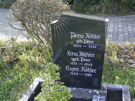 Anna Peter Köhler 1904 1936 Find a Grave Gedenkstätte