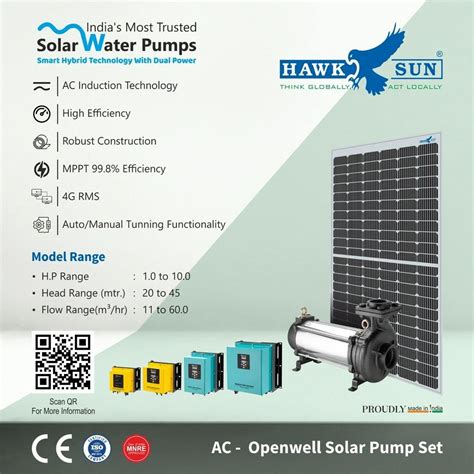 AC Solar Openwell Pump With Controller 2HP AC Solar Openwell