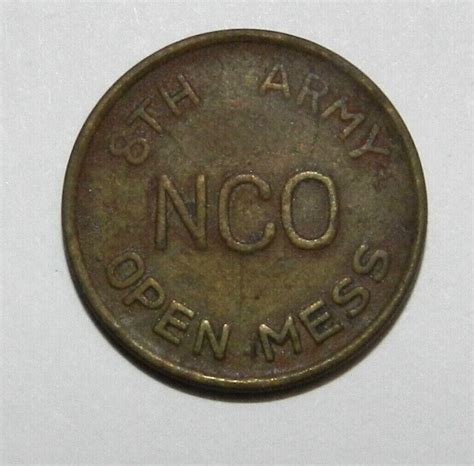 Us Military Token Korea 8th Army Nco Open Mess Token 4559795283