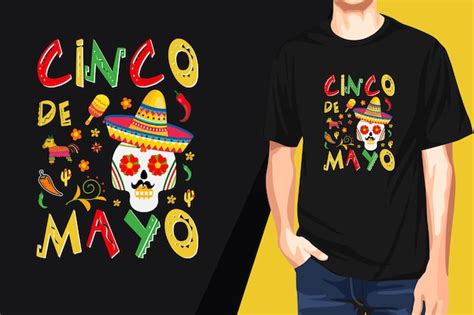 Premium Vector A Black Shirt That Says Cinco De Mayo On It