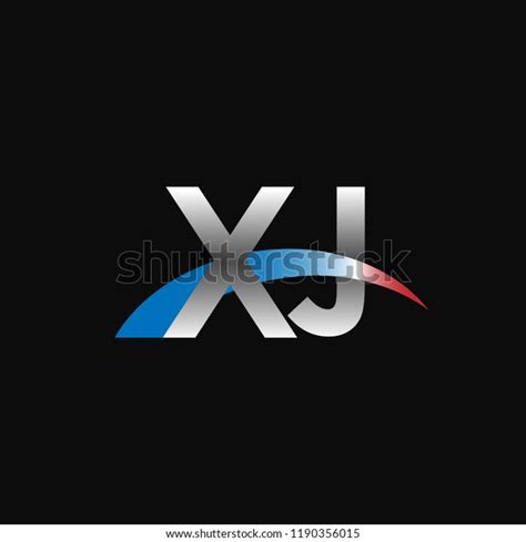 Initial Letters Xj Overlapping Movement Swoosh Stock Vector Royalty