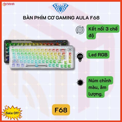 Bàn Phím Cơ Không Dây AULA F68 RGB 3 Mode Hot Swap Gasket Mount Có Núm Vặn Shopee Việt Nam
