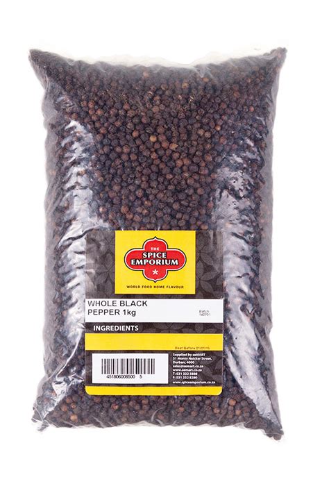 WHOLE BLACK PEPPER 1KG The Spice Emporium