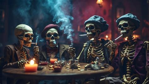 Premium Photo 3D Rendered Image Of Skeleton Smoking Created With