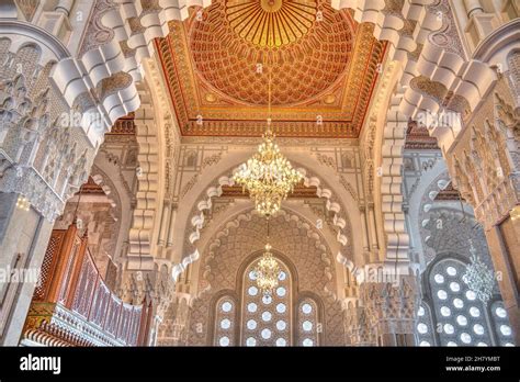 Hassan II mosque interior, Morocco Stock Photo - Alamy