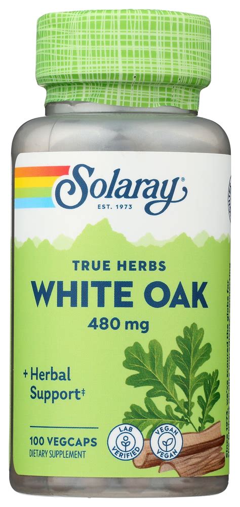 Solaray White Oak Bark 480 Mg 100 Vegcaps Nutrition Stop