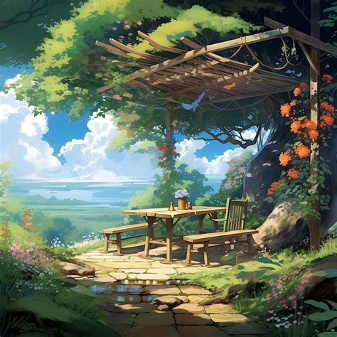 Premium AI Image | anime style background game background Outdoor ...