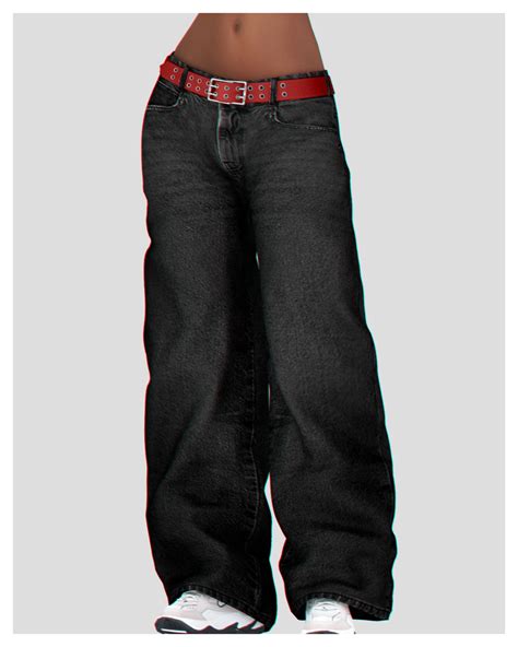 Low Waist Loose Baggy Denim Pants BackTrack Sims 4 Male Clothes