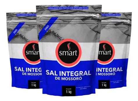 Kit 3 Sal Marinho Integral de Mossoró Fino Smart 1kg MercadoLivre