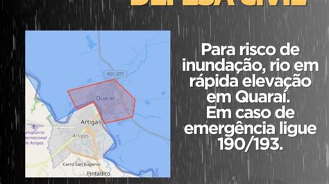 Defesa Civil Alerta Para Risco De Inunda O Rio Em R Pida Eleva O Em