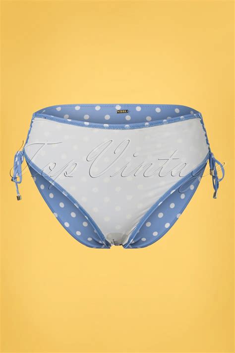 Cyell Just Dot High Waist Bikini Bottoms In Pastel Blue