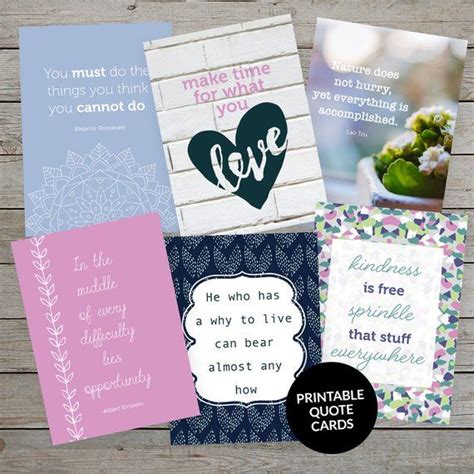 Printable Quote Cards Set No Inspirational Quote Etsy Australia