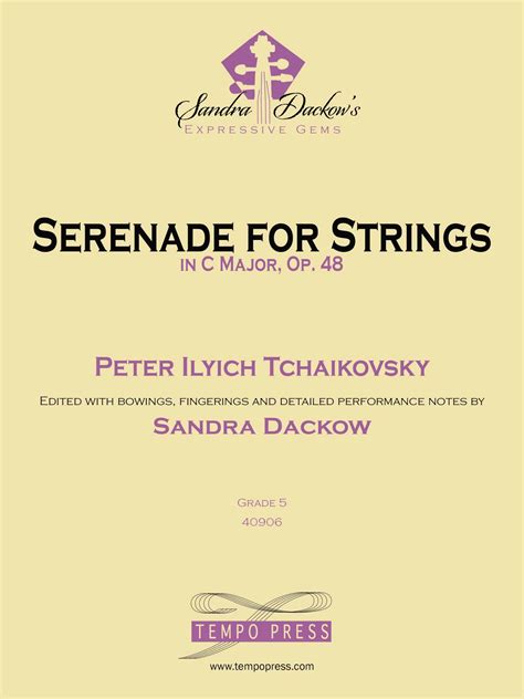 Serenade For Strings In C Major Op 48 Tempo Press