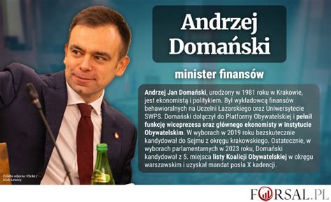 Kim jest Andrzej Domański Minister finansów BIOGRAM Forsal pl