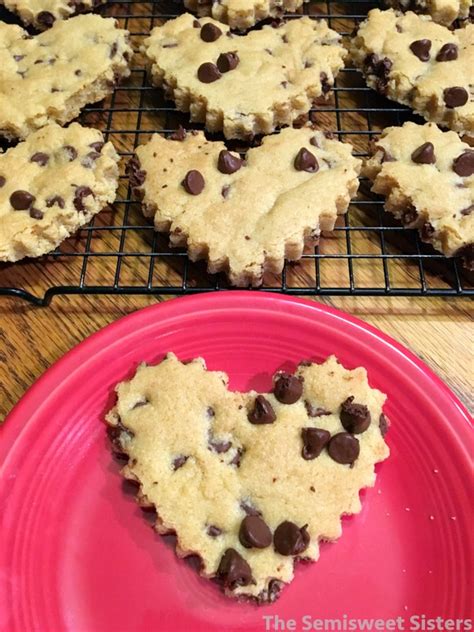 Chocolate Chip Heart Shaped Cut Out Cookies