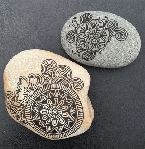 Wip Julie Beland Tangled Rocks Zia Zentangle Rock Painting