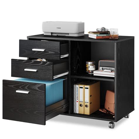 Devaise Drawer Wood File Cabinet Mobile Lateral Filing Cabinet