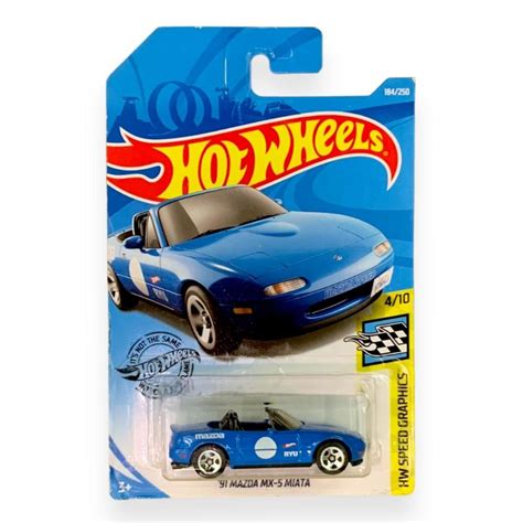 Miniatura Carro Hot Wheels Mazda Mx Miata Azul Hw Speed