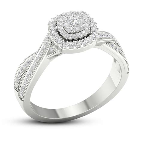 Diamond Engagement Ring 3 8 Ct Tw Round Cut 10k White Gold Kay