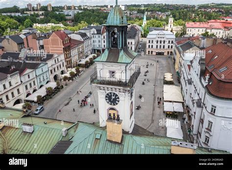 Tower Of Town Hall Located On Market Square Of Old Town Of Cieszyn