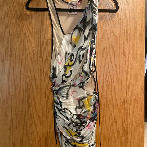 Unique Mini Dress With Built In Nude Slip Gem