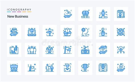 25 New Business Blue Icon Pack Stock Vector Illustration Of Brain