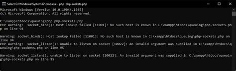 Sqlite PHP Warning Socket Bind Host Lookup Failed 11001