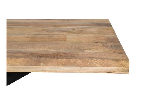 Table De Repas Rectangulaire 180 Cm Bois Brut Noir AMANDIA