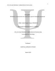 PSY 475 306 PRUEBAS Y MEDICIÓN EN PSICOLOGÍA ejecutar una evaluación