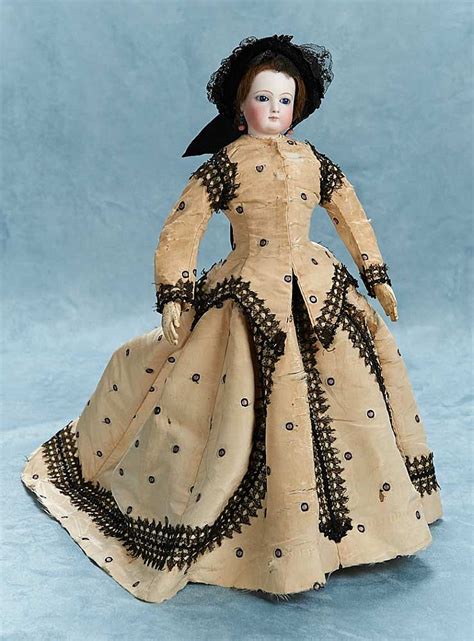 Early French Bisque Poupee With Dehors Articulation And Cobalt Blue Eyes