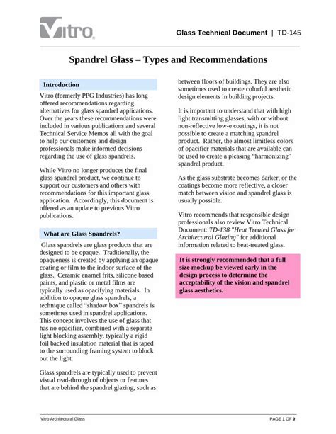 (PDF) Spandrel Glass Types and Recommendations - PPG Spandrel ...