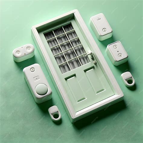 Premium Photo | A set of window sensors installed on a glass door