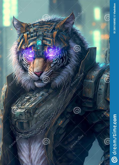 Steampunk Tiger With Glasses Stock Illustration Illustration Of Digital Painting 265168982