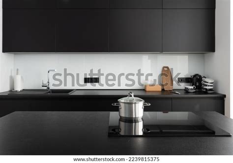 Stainless Steel Saucepan Lid On Induction Stock Photo 2239815375 ...