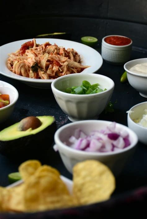 Diy Salsa Chicken Taco Bar The Realistic Nutritionist