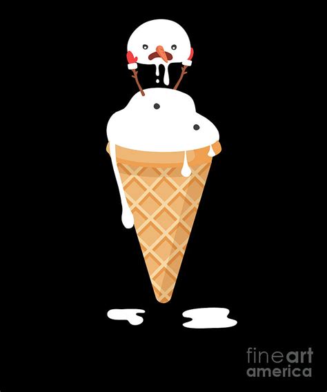 Funny Snowman Ice Cream Cone Digital Art By Thomas Larch Fine Art America