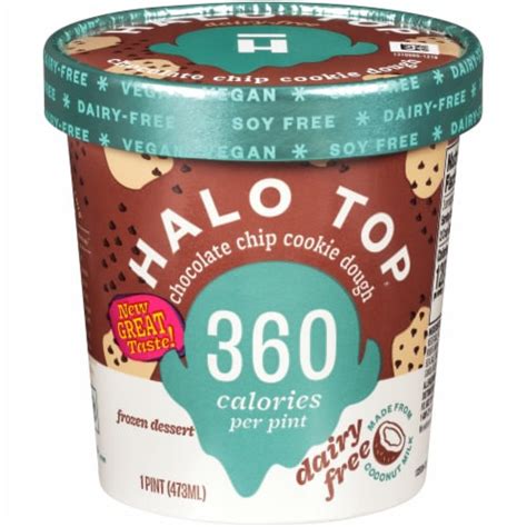 Halo Top Dairy Free Chocolate Chip Cookie Dough Frozen Dessert Pint