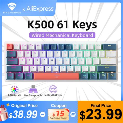 Mechanical Keyboard Gamer Machenike K B Wired Gaming Keyboard Keys Hot Swappable RGB