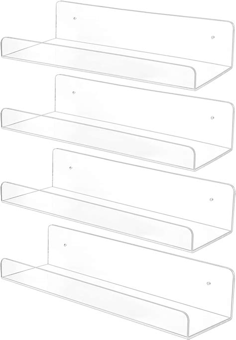 15 Invisible Acrylic Shelves Floating Wall Ledge Bookshelf