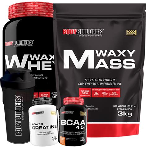 Kit Suplementos Whey Protein Hipercal Rico Bcaa Creatina